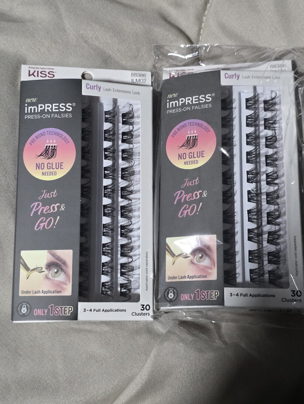 Kiss imPRESS Curly Press-On Lash Clusters in Black 2 Pack